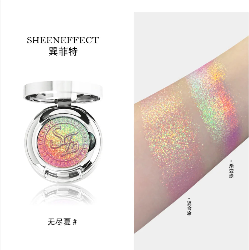 SheenEffect Chameleon Gradient Sparkle Eyeshadow  Long-Lasting Pigmented Highlighter Makeup Eyeshadow Sheen Effect