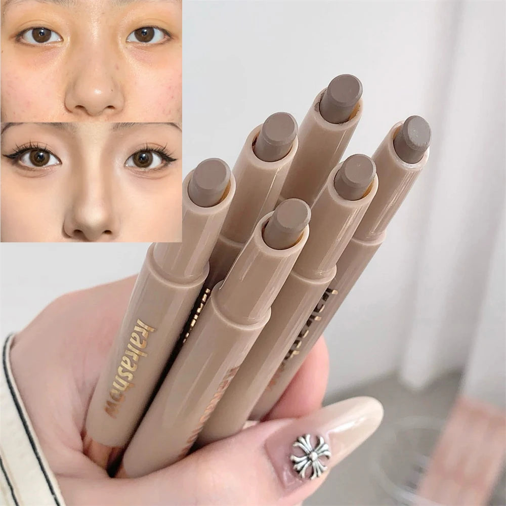 3D contouring pen Long Lasting Waterproof Matte Bronzer Stick Nose Shadow Contour Pen With Brush Facial Contour Stick Makeup