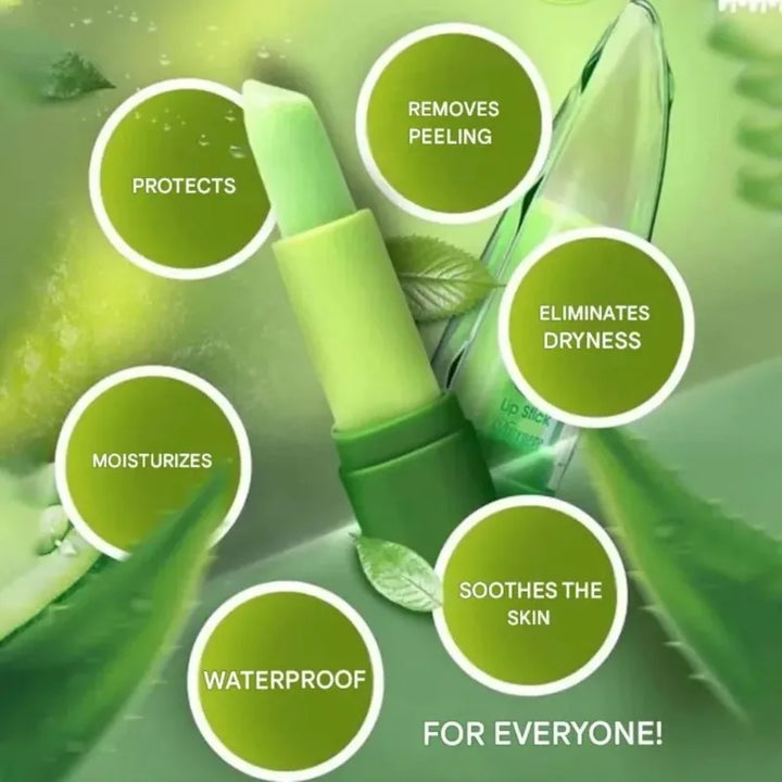 Aloe Vera Gel Lipstick Warming-Changing Waterproof Jelly Lip Balm Moisturizing Nourishing Lipstick Hydration Lips Care Cosmetics