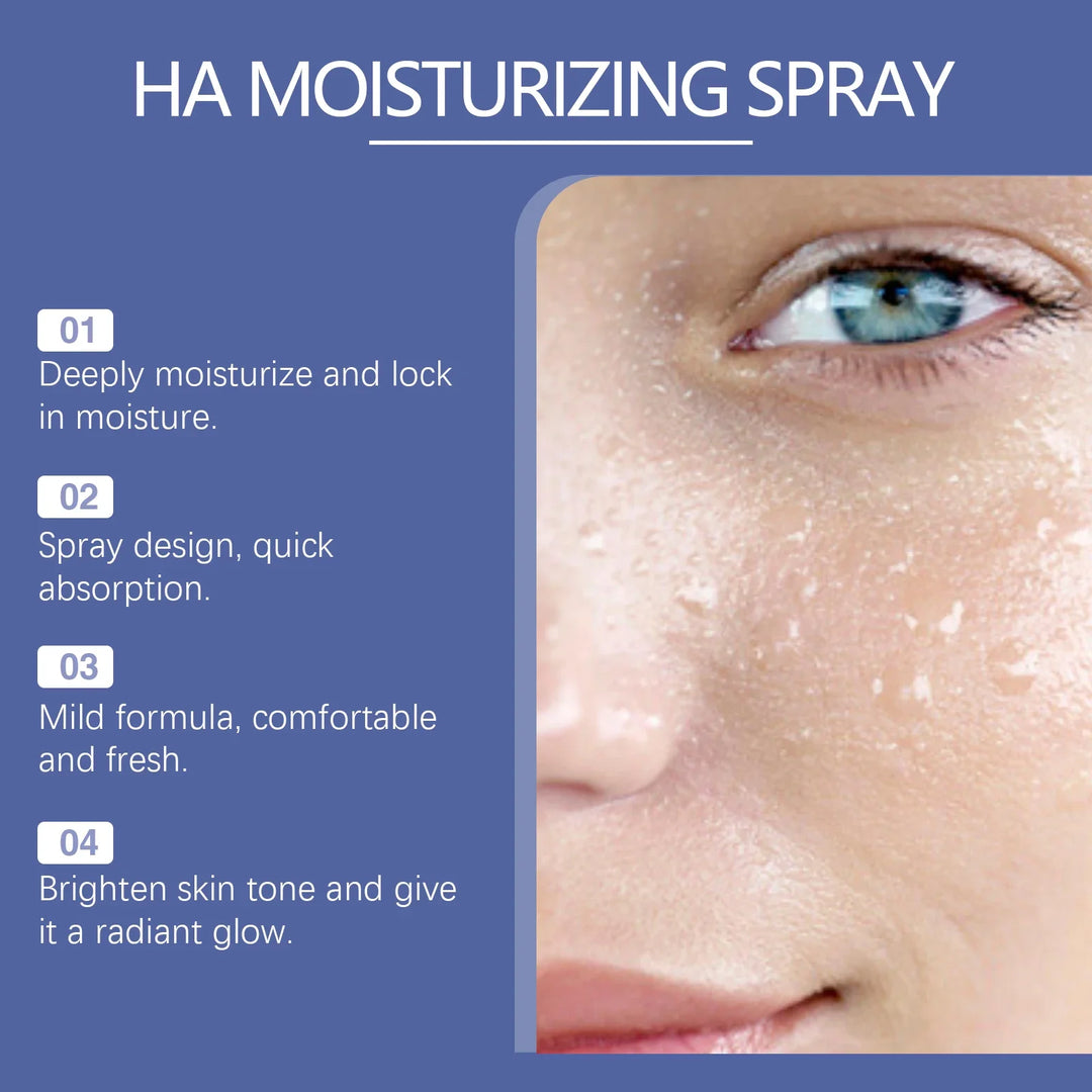 Hyaluronic Acid Moisturizing Spray Refreshing Shrink Pores Firming Skin Smoothing Aloe Vera Extract Nourish Brighten Face Toner