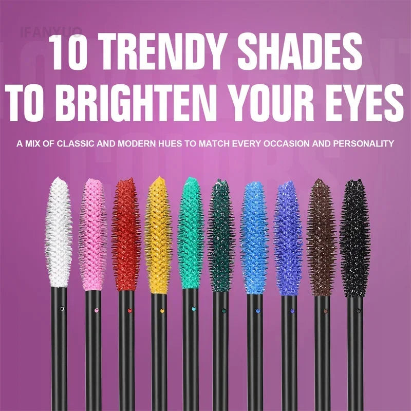 5D Colorful Silk Mascara Blue Red Black Cream Length Waterproof and Non-caking Colored Thickening Lengthening Curling Mascara