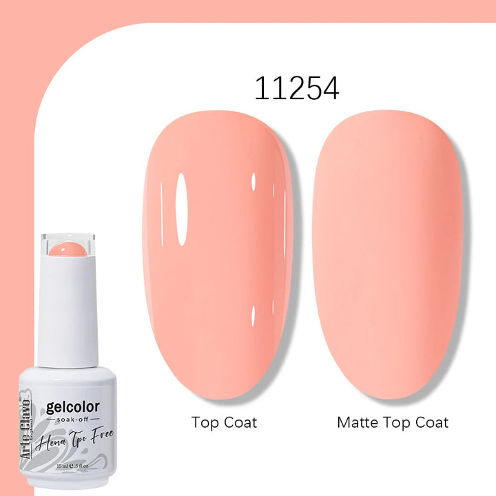 Arte Clavo Solid Color Gel Nail Polish 15ml Soak Off UV LED Gel Semi-Permanent Glitter Polish For Manicure Nail Art Salon Gel