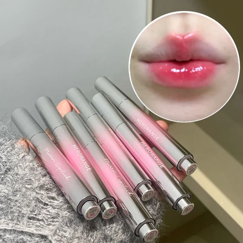 Rose Pink Solid Lip Gloss Mirror Lips Plumping Moisturizing Lipstick Nourishing Water Light Lip Tint Red Lip Glaze Korean Makeup