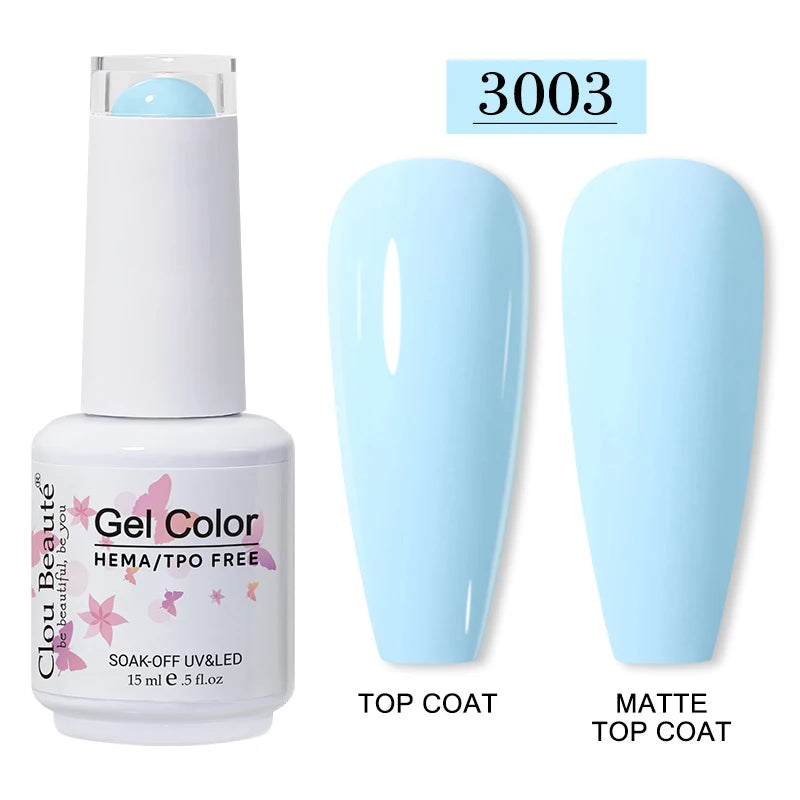 Clou Beaute 15ml HEMA TPO FREE Gel Nail Polish Vernis Semi Permanent UV Nail Art Varnish Lakiery Hybrydowe Manicure Gel Polish