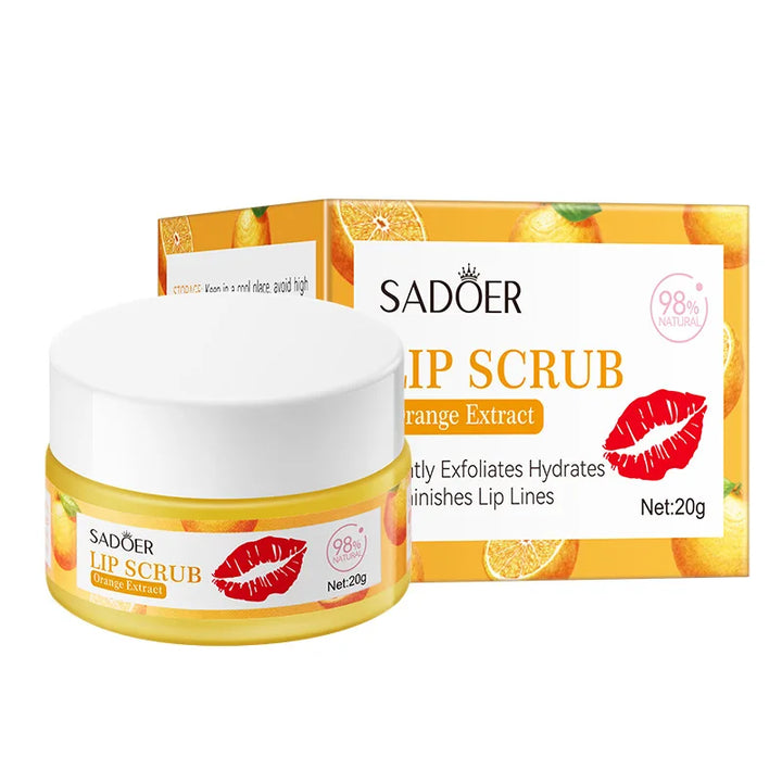 SADOER Fruit Lip Scrub Cream Moisturizing Lips Plumper Hydrating Nourishing Avocado Orange Strawberry Lip Mask Lipstick Care
