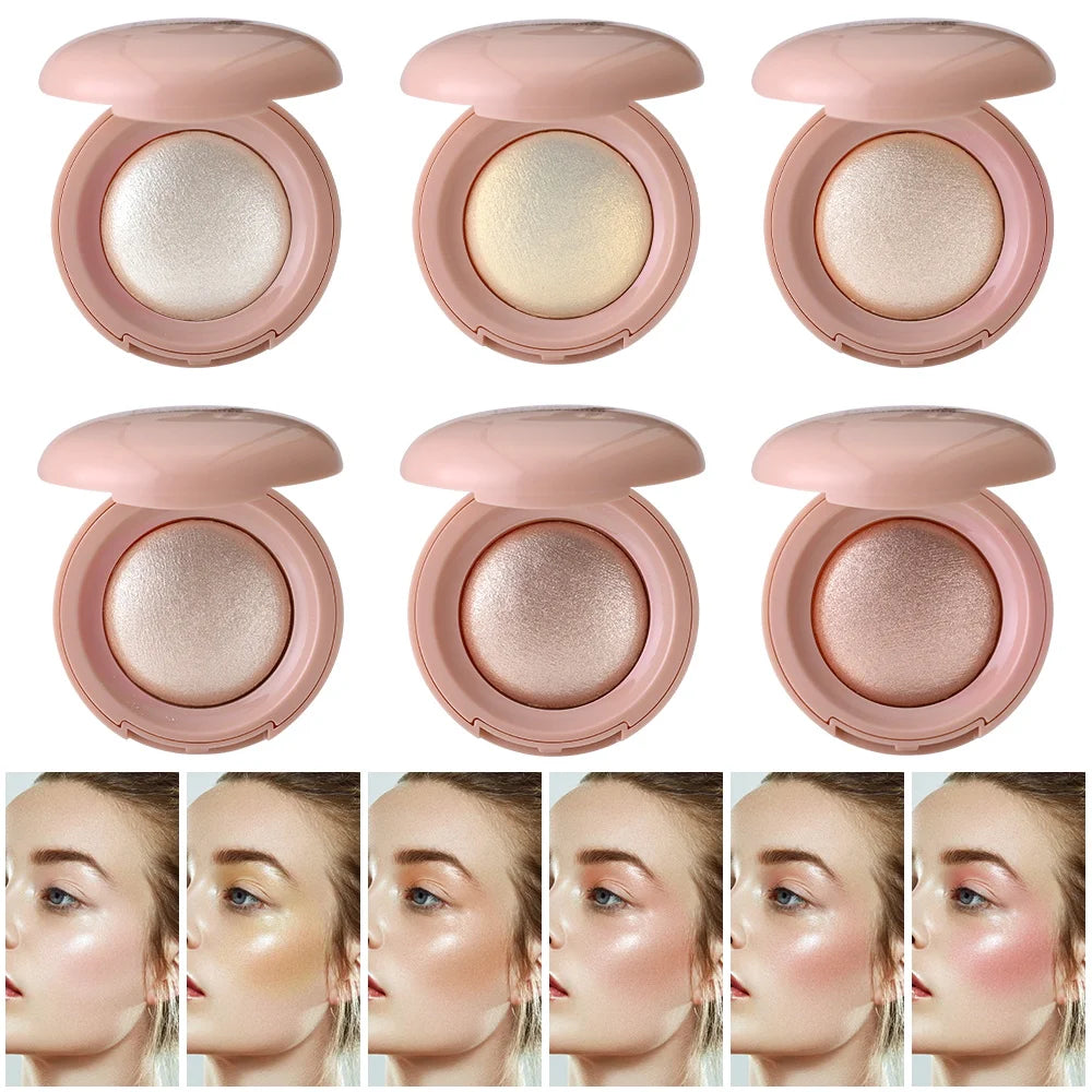 Long-lasting waterproof fine shimmer highlighter, natural glossy effect, brighten the contour and modify the face