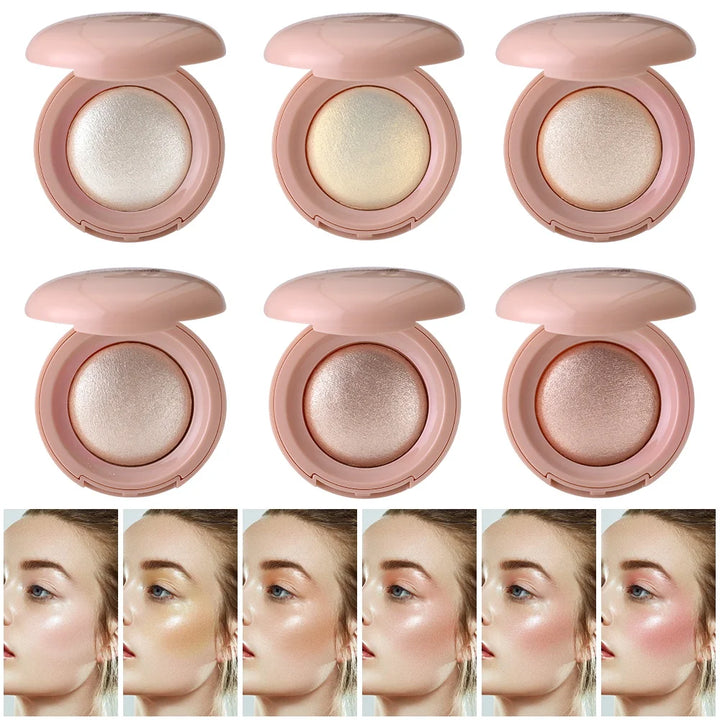 Long-lasting waterproof fine shimmer highlighter, natural glossy effect, brighten the contour and modify the face