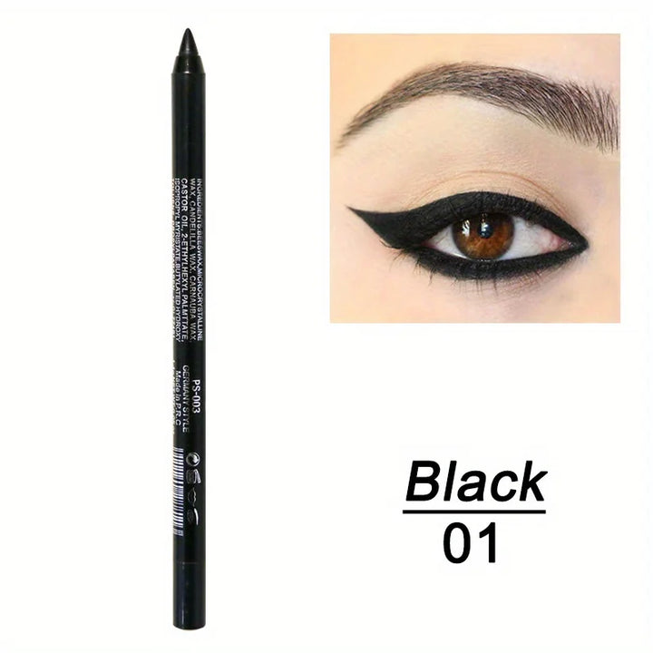 Smudge-Proof High-Shine Waterproof Eyeliner Pencil - Long-Lasting, Ethically Made, Black & Multicolor Options