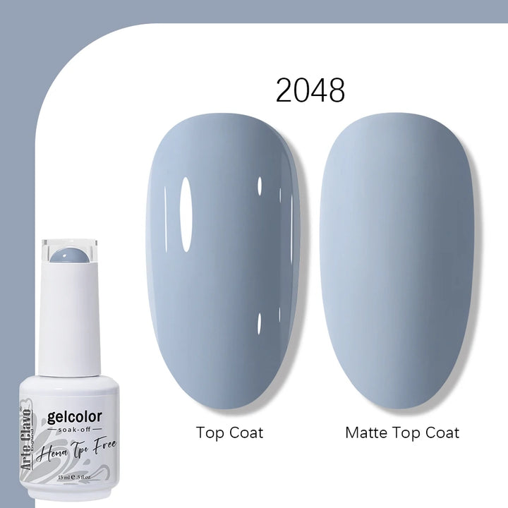 Arte Clavo Solid Color Gel Nail Polish 15ml Soak Off UV LED Gel Semi-Permanent Glitter Polish For Manicure Nail Art Salon Gel