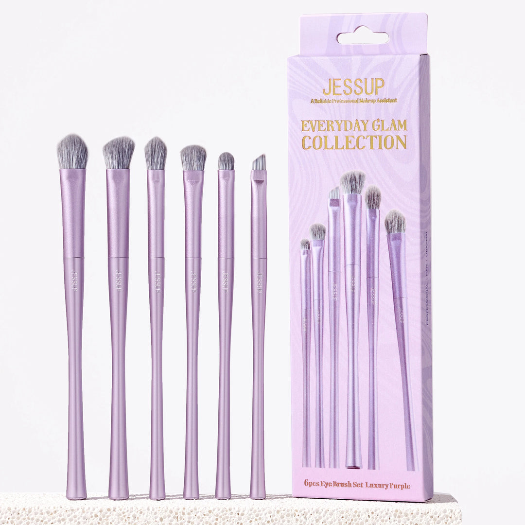 Jessup Makeup Brushes Set Professional 3/5/6/14pcs Vegan MakeUp Brush,Foundation Eyeshadow Contour Powder,Luxury Purple T512