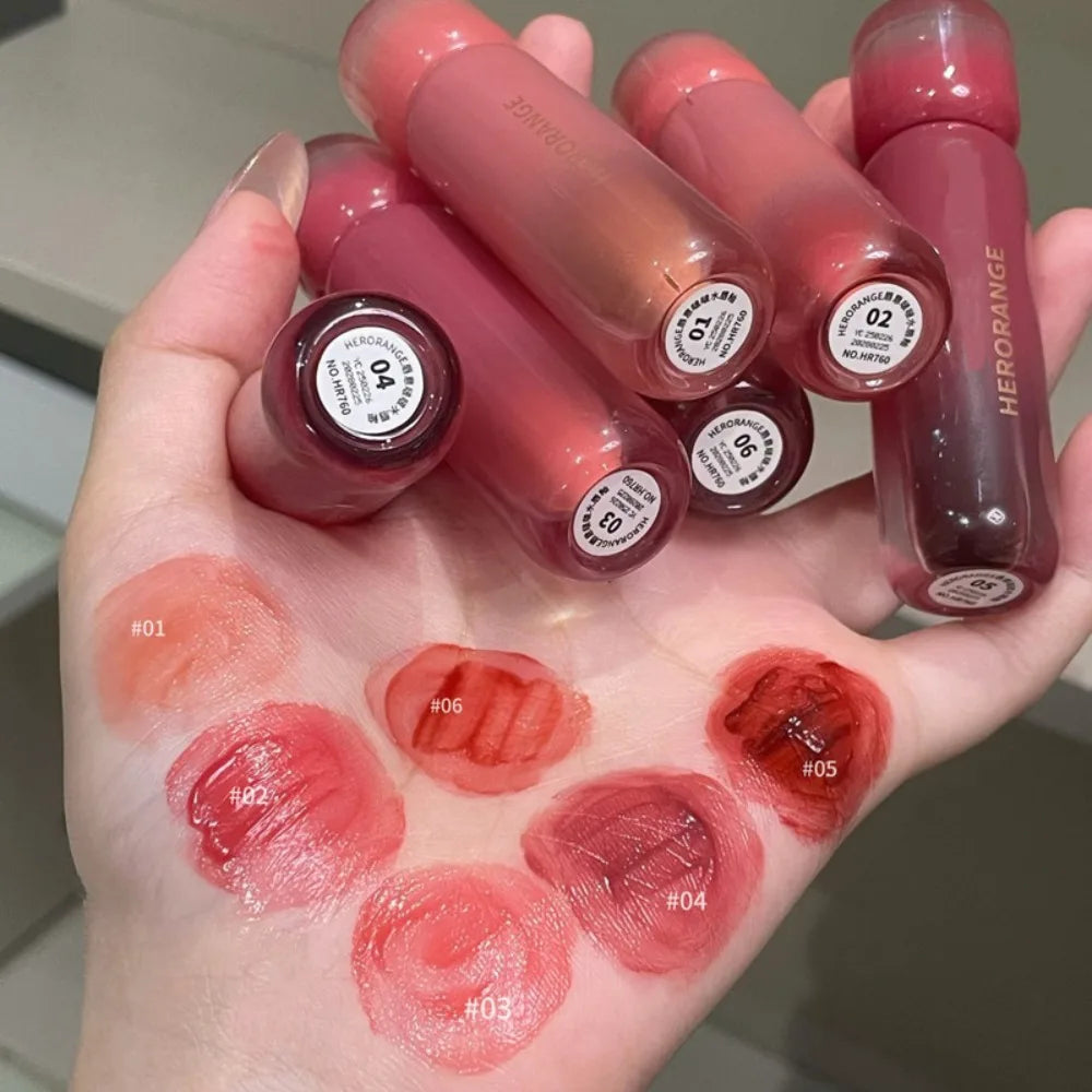 Smoked Grape Purple Red Lip Glaze Mirror Water Lip Gloss Moisturizing Liquid Lipstick Clear Tint Women Korean Makeup Cosmetics