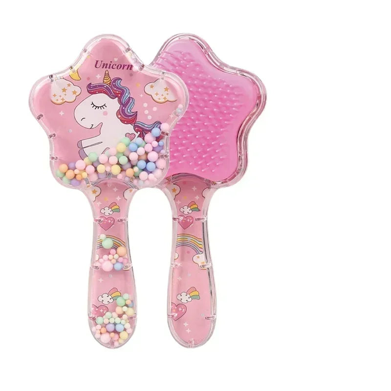 New Kids Star Magic Combs Anti-static Massage Unicorn Hair Brushes Tangle Detangle Shower Massage Hair Brush Comb
