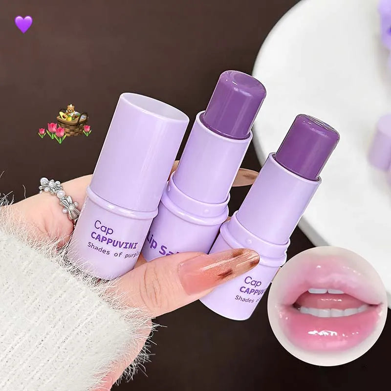Grape Fruit Lip Balm Moisturizer Anti-Dry Anti Crack Clear Crystal Lips Balm Lip Care Jelly Mirror Lip Mask Stick Clear Plumping