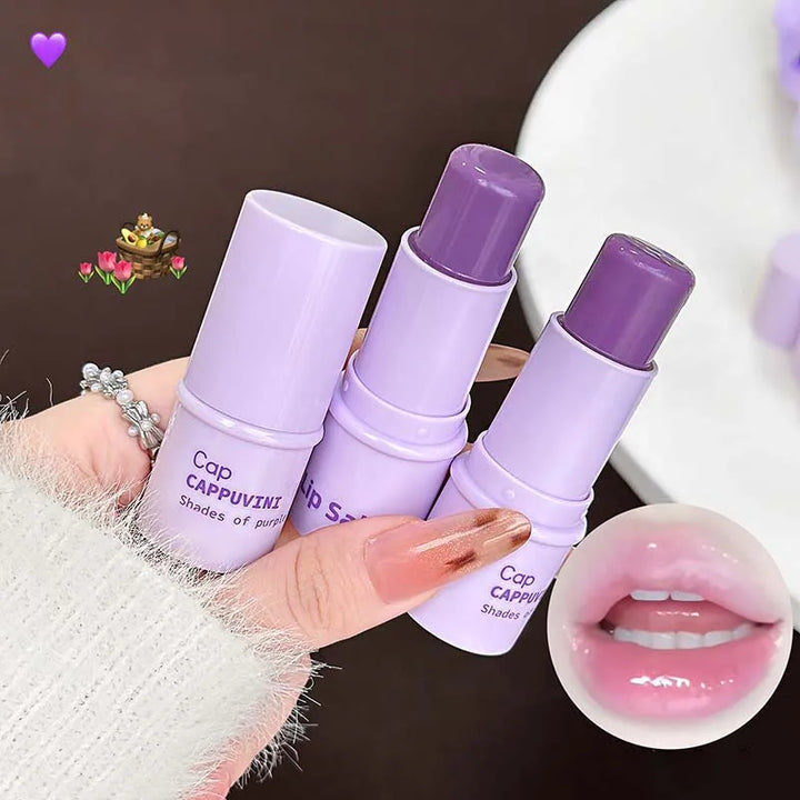 Grape Fruit Lip Balm Moisturizer Anti-Dry Anti Crack Clear Crystal Lips Balm Lip Care Jelly Mirror Lip Mask Stick Clear Plumping