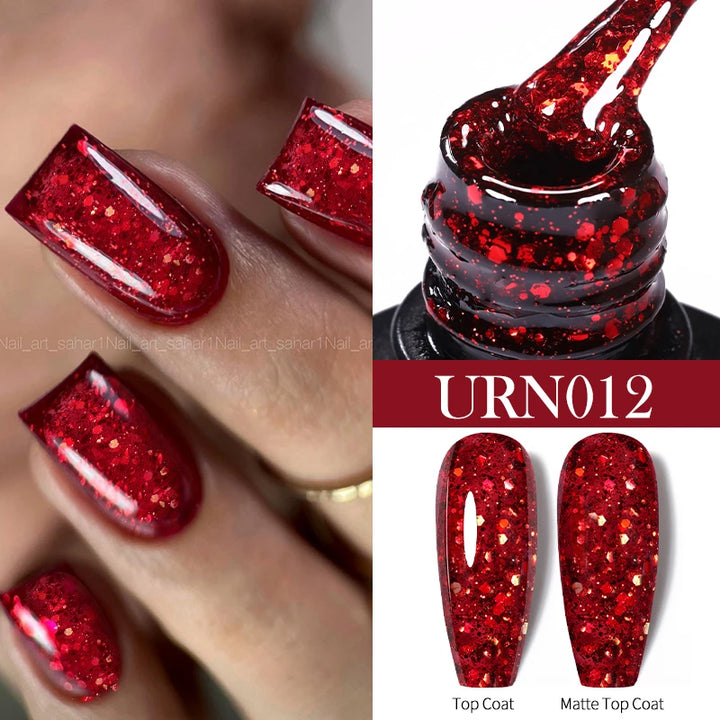 UR SUGAR 7/7.5ml Nude Glitter Color Nail Gel Polish Semi-permanent Varnish Soak Off Nail Art Base Top Coat UV LED Gel Manicure