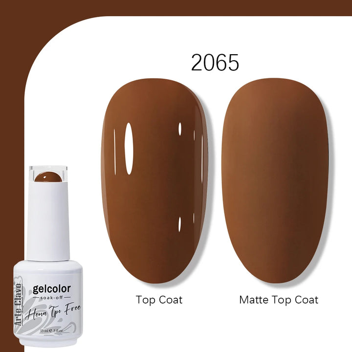 Arte Clavo Solid Color Gel Nail Polish 15ml Soak Off UV LED Gel Semi-Permanent Glitter Polish For Manicure Nail Art Salon Gel