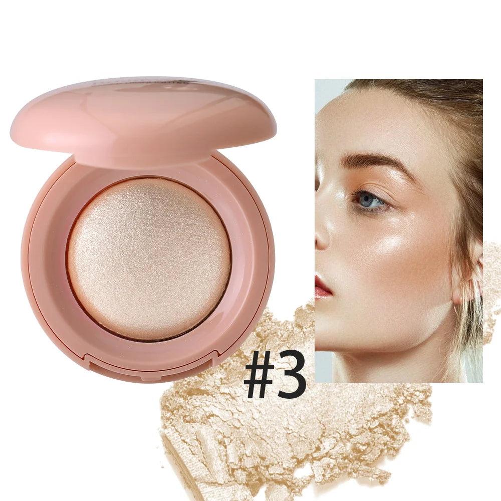 Long-lasting waterproof fine shimmer highlighter, natural glossy effect, brighten the contour and modify the face