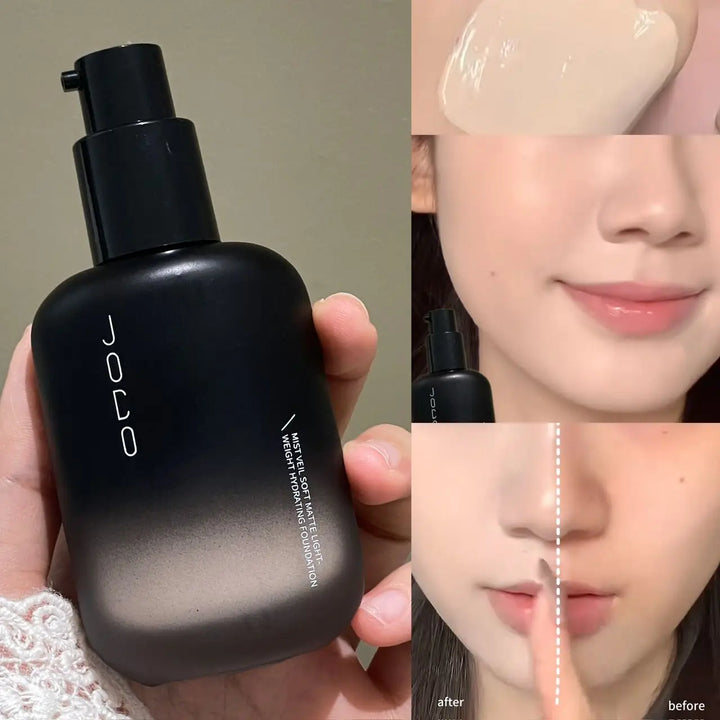 Misty Soft Matte Liquid Foundation Has a Creamy Texture That Is Light and Breathable. It Is Long-Lasting, Waterproof, Oil-Controlling, and Does Not Remove Makeup. Beginners Can Apply Makeup Easily