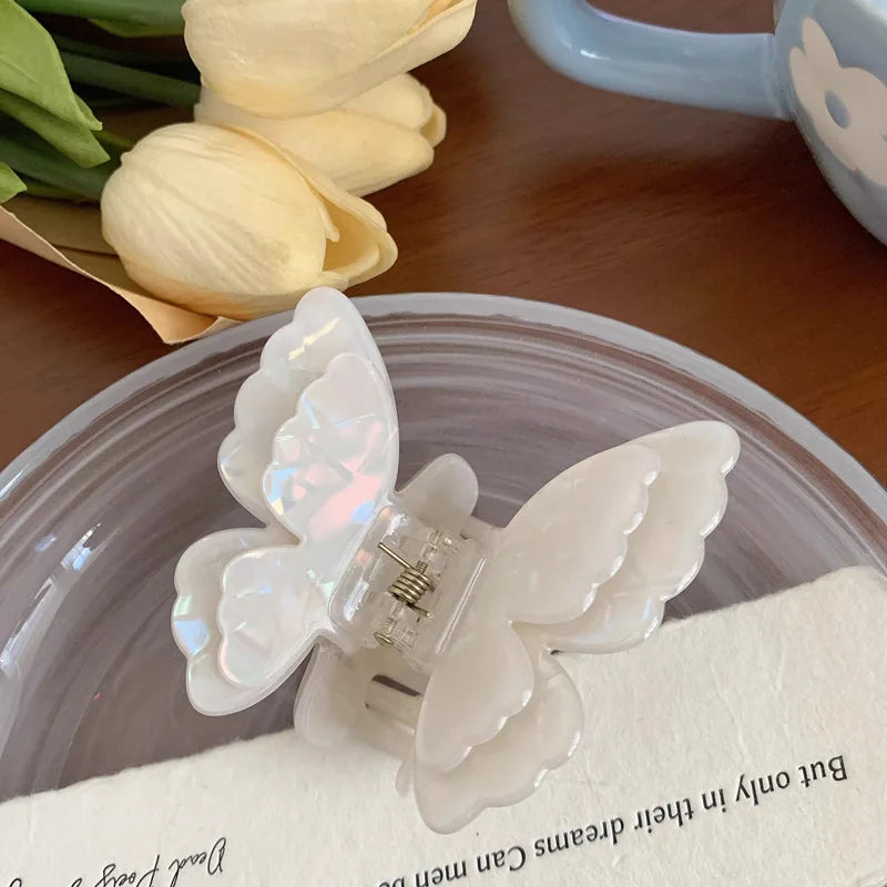 New Fairy Acetate Butterfly Claw Clip Female Elegant Colorful Bow Crab Shark Hair Clips Hairpins For Women Girl Hair Accessories