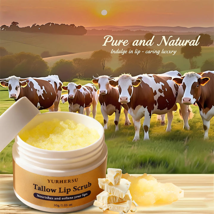 Grass Fed Natural Lip Scrub Beef Tallow Lip Mask, with Manuka Honey – Christmas Stocking Stuffers, Hydrating Moisture