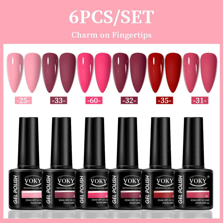 VOKY 6-Piece Set of Nail Gel, Seasonal Fashionable Nail Gel, The Perfect Gift for Ladies to Give During Festivals