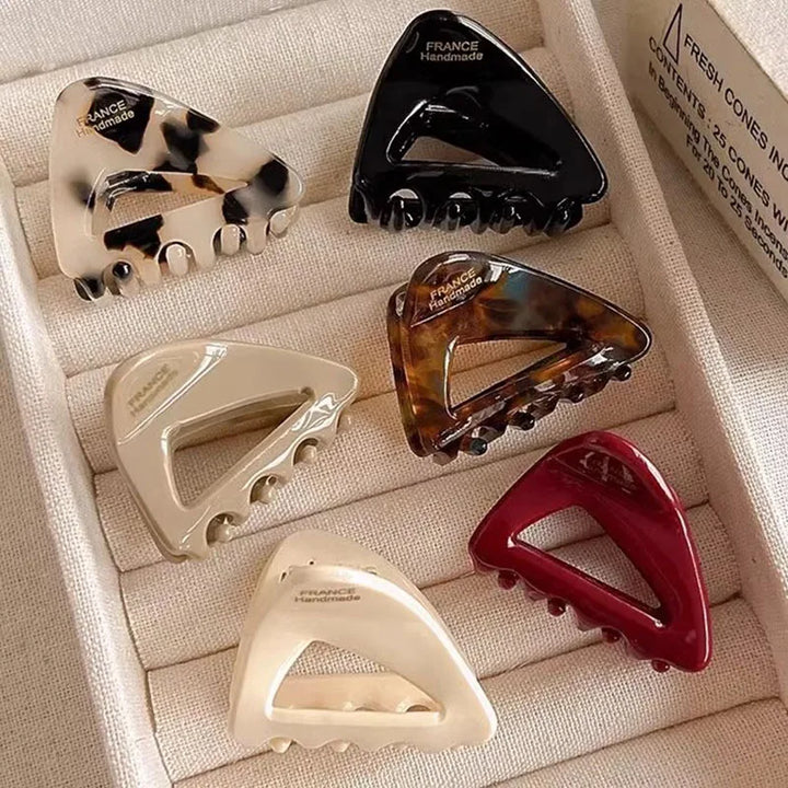 French Style Triangle Acetate Small Hair Claw For Women Girl Sweet Hair Ornament Mini Claw Clip Hairpin Hair Clip Hair Accessory