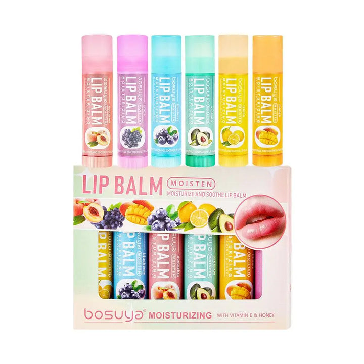 6/24Pcs Fruit Series Lip Balm Set Moisturizing Repair Anti-Cracked Hydrating Vitamin E Lip Balm Cherry jelly Lip Mask Skin Care