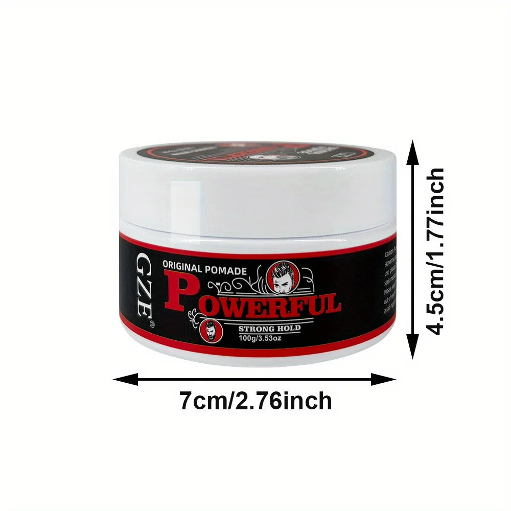 GZE Men's Pomade: Long-Lasting Hold & Shine, Frizz Control, Moisturizing Hair Gel. Natural Look Styling Wax for Dates & Work