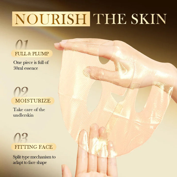 SADOER Golden Collagen Facial Masks Moisturizing Anti-Aging Anti Wrinkles Face Mask Sheet Collagen Masks Skin Care Product
