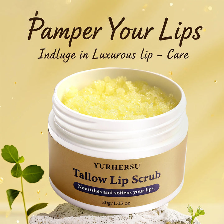 Grass Fed Natural Lip Scrub Beef Tallow Lip Mask, with Manuka Honey – Christmas Stocking Stuffers, Hydrating Moisture