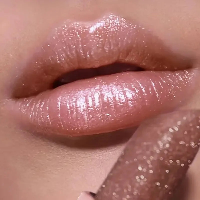 Shimmer Pearlescent Lipstick Long Lasting Waterproof, Moisturizing Plumping Lip Color for Sexy Glamorous Makeup