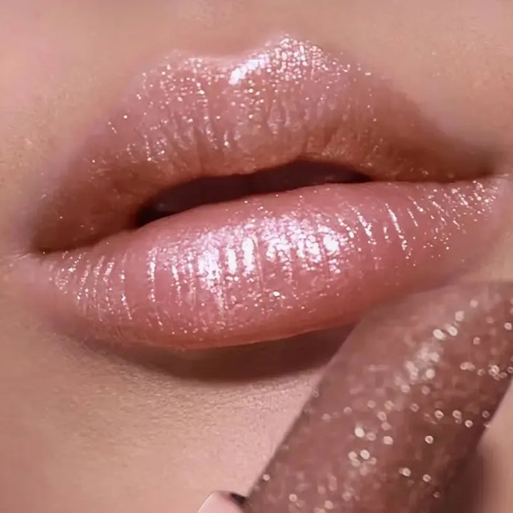 Shimmer Pearlescent Lipstick Long Lasting Waterproof, Moisturizing Plumping Lip Color for Sexy Glamorous Makeup
