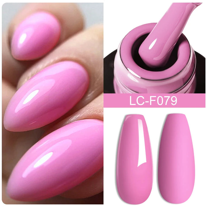 LILYCUTE 7ML Pink Glitter Nail Gel Polish Nude Natural Long Lasting Manicure Soak Off UV LED Nail Art Base Top Coat Gel Varnish