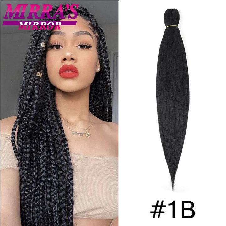 Pre Stretched Braiding Hair Ombre Jumbo Braids Hair Extensions YAKI Straight Synthetic Braid 1/3/6/8/10 Pcs Bulk Mirra's Mirror