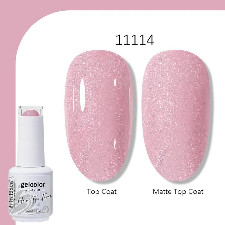 Arte Clavo Solid Color Gel Nail Polish 15ml Soak Off UV LED Gel Semi-Permanent Glitter Polish For Manicure Nail Art Salon Gel
