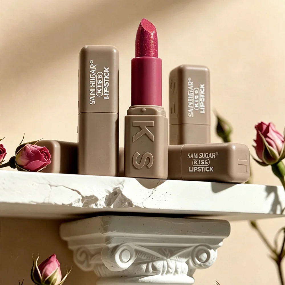 12 Colors Velvet Pearl Shimmer Lipstick, Metallic Sparkle Glitter Lip Makeup, Long Lasting Moisturizing Matte Lipstick