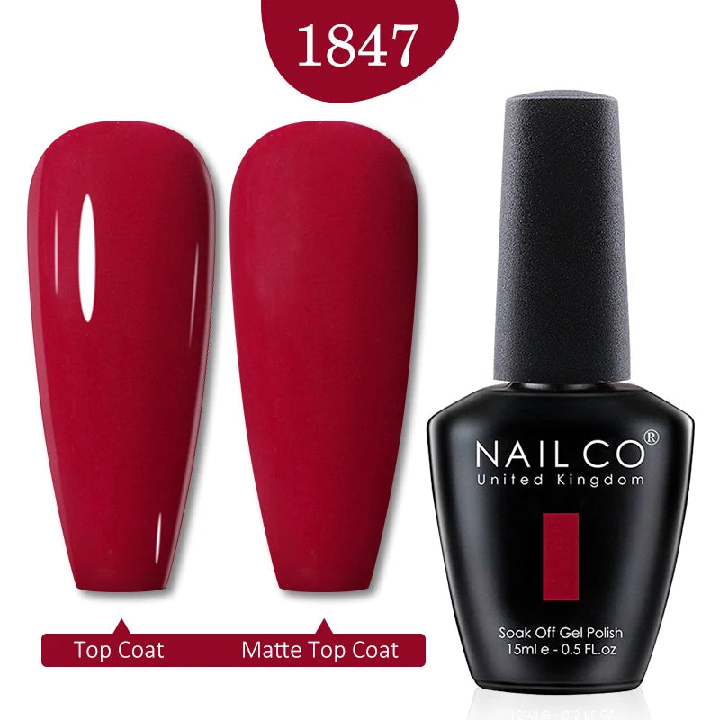 NAILCO Red Colors Series 15ML Nail Gel Polish Nail Supplies Semi Permanent For Nail Art Manicure Soak Off LED UV Hybrid Varnish