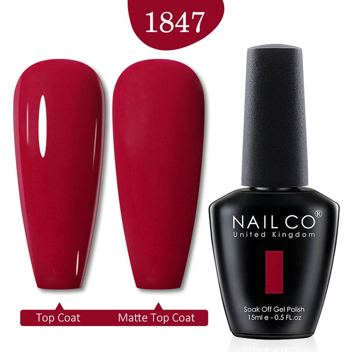NAILCO Red Colors Series 15ML Nail Gel Polish Nail Supplies Semi Permanent For Nail Art Manicure Soak Off LED UV Hybrid Varnish