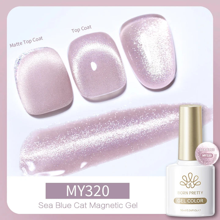BORN PRETTY 10ml Silver Water Light Cat Magnetic Gel Nail Polish Nail Supplies Vernis Semi Permanent Gel for Fall Winter Nails