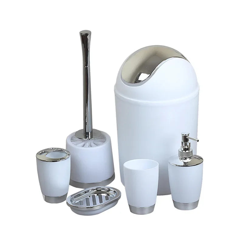 Bathroom Accessories Set Creative Plastic Soap Box Toilet Brush Toothbrush Toothpaste Cup Soap Dispenser for Bath Supplies