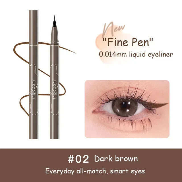 JUDYDOLL Ultra-fine Liquid Eyeliner Skinny Curved Brushwork Long lasting Waterproof Anti Shake Fast Drying Slim Enlarged Eyes