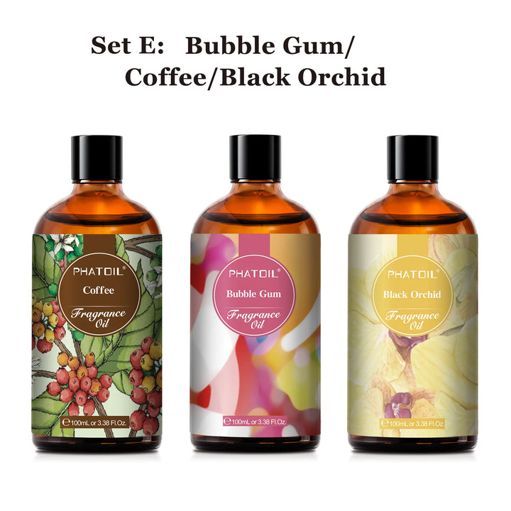 PHATOIL 100ml Fragrance Oil Coconut & Vanilla Bubble Gum Sea Breeze White Musk Aroma Fragrance Oils For Candles Soap Making