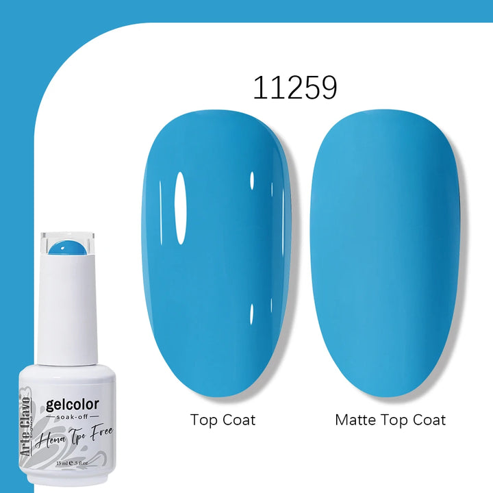 Arte Clavo Solid Color Gel Nail Polish 15ml Soak Off UV LED Gel Semi-Permanent Glitter Polish For Manicure Nail Art Salon Gel