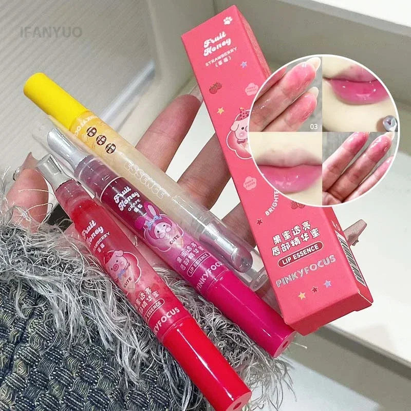 Berry Red Lip Oil Hydrating Mirror Lip Gloss Tinted Plumper Moisturizing Lip Care Treatment Makeup Clear Colored Lipstick Balm
