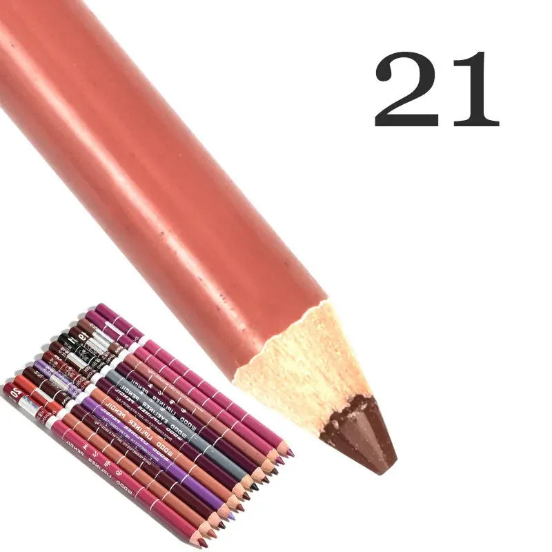 28-Colors Waterproof Lip Liner Matte Nuede Red Long Lasting Makeup Pens Non-stick Cup Lipstick Women Party Makeup Lip Cosmetics