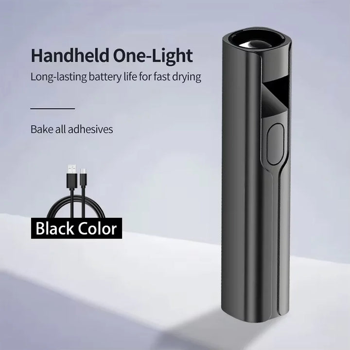 Rechargeable Mini UV LED Nail Lamp with Smart Display Portable Fast-Drying Nail Dryer Stand for Manicure Removable Desk UV Light