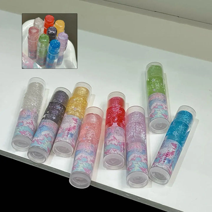 Herorange Glitter Star Lip Balm Moisturizing Repair Shiny Plump Lips Multi-Use for Daily Base Makeup