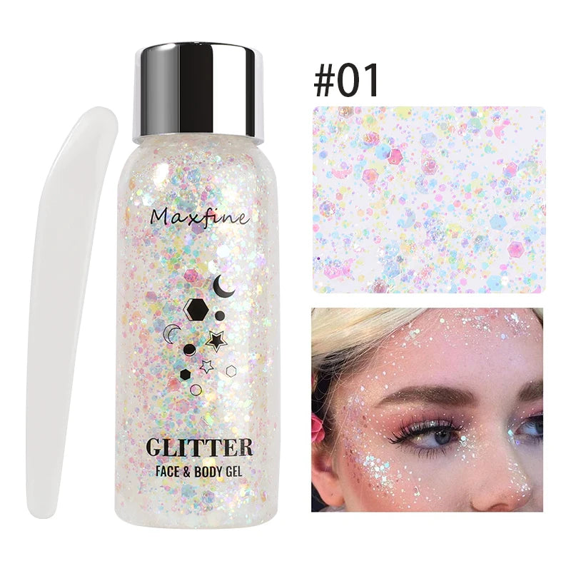 Body Glitter Gel Sequins Long Acting Face Eyes Hair Prom Party Mermaid Scales Not Easy To Take Off Makeup