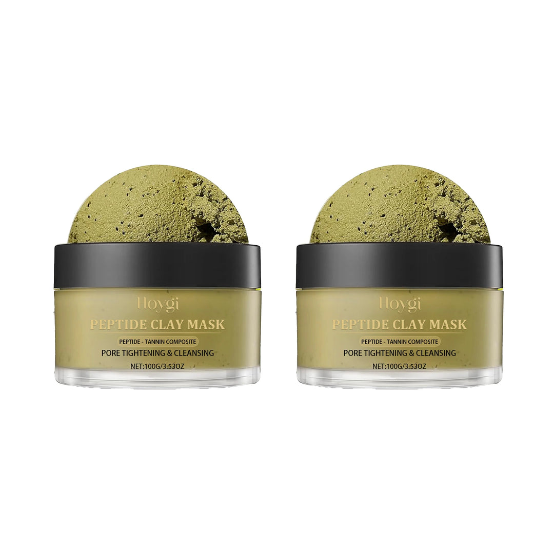 HOYGI 100g Pore Refining Clay Mask Kaolin Tea Extract Deep Cleansing Control Facial Treatment for Oily Skin Non Drying Formula
