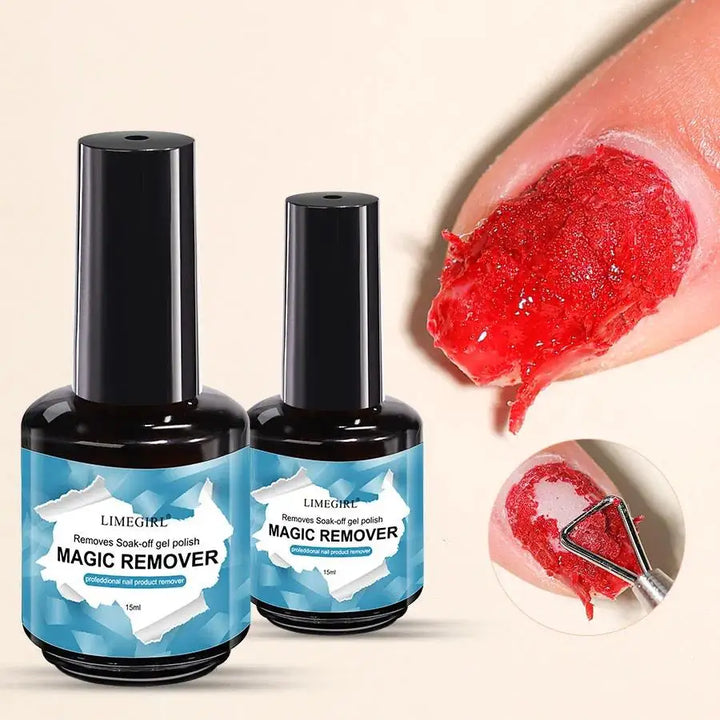 LIMEGIRL 15ml Magic Fast Nail Gel Polish Remover Kit for Nails UV Soak Off Semi Permanent Varnish Manicure Art Removal Tools